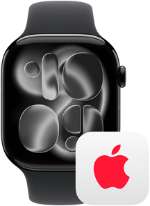 Apple Watch next to AppleCare+ logo