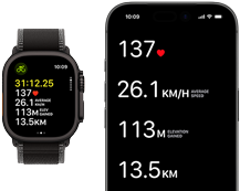 Live Workout metrics on Apple Watch Ultra 3 and iPhone