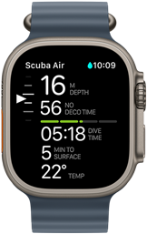 Apple Watch Ultra 3, diving screen